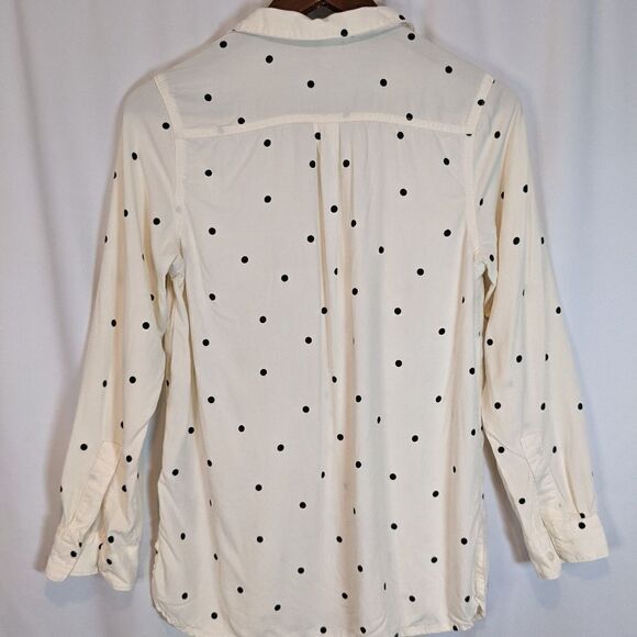 Old Navy Long Sleeve Polka Dot Button Down Top - Picture 5 of 8